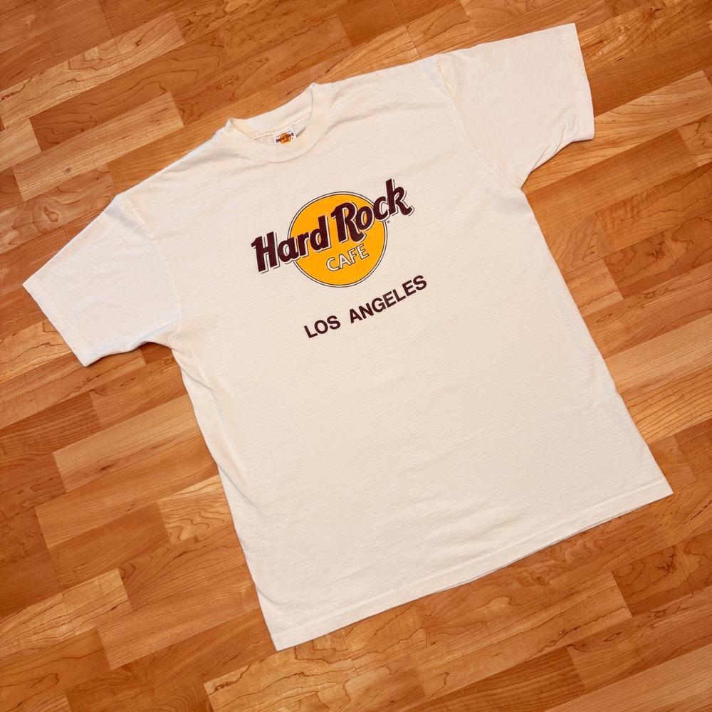 Hard Rock Cafe Los Angeles T-Shirt Mens XL White Vintage Made in USA Cotton